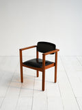 Sedia in teak e pelle, Danimarca anni ’60 2