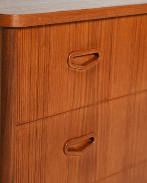 Cassettiera svedese in teak, anni '50