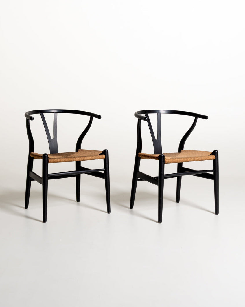 Set di 2 sedie “Wishbone Chair” “CH24” di Hans J. Wegner, anni '50