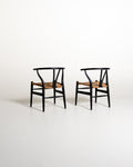 Set di 2 sedie “Wishbone Chair” “CH24” di Hans J. Wegner, anni '50