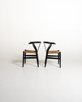 Set di 2 sedie “Wishbone Chair” “CH24” di Hans J. Wegner, anni '50