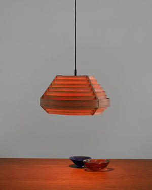 Lampada a sospensione in pino svedese nello stile di Hans Agne Jakobsson, anni '60