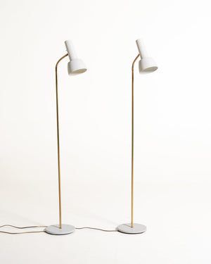 Coppia di lampade da terra modello “2008 L” di Schmidt's Lampedesign, Danimarca, anni '60