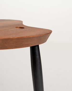 Sgabello con top a tavolozza in teak, Scandinavia, anni ’50