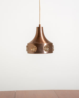 Lampada a sospensione svedese in metallo e vetro, anni ’60/’70