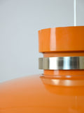 Lampada a sospensione scandinava anni ’60 in plastica arancio 5