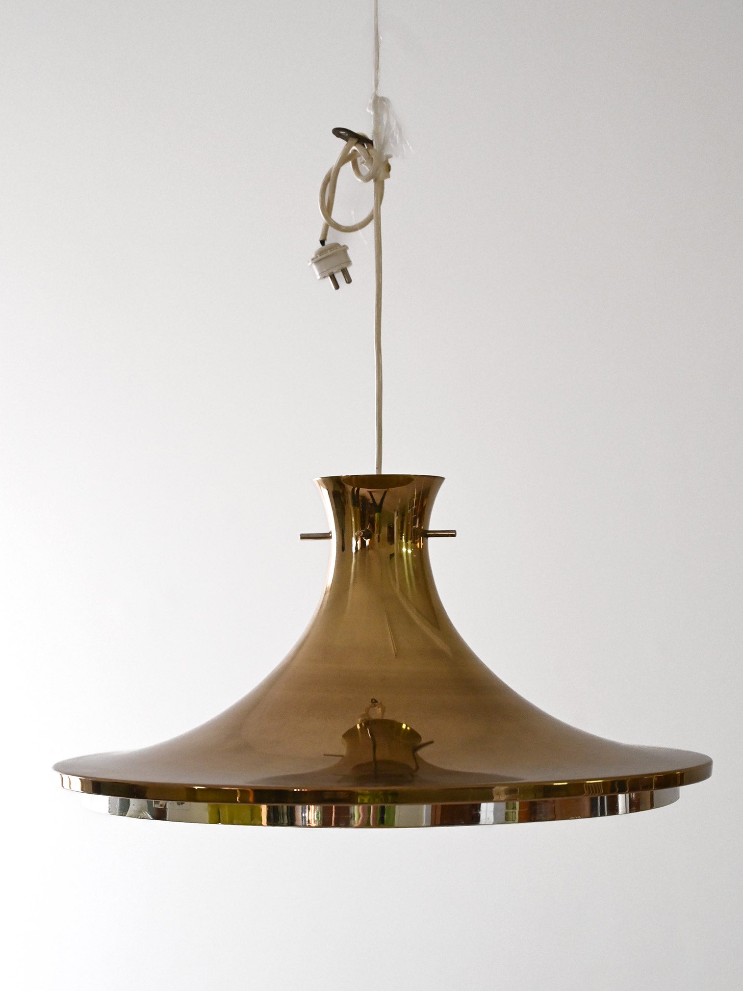 Lampada a sospensione dorata vintage 3